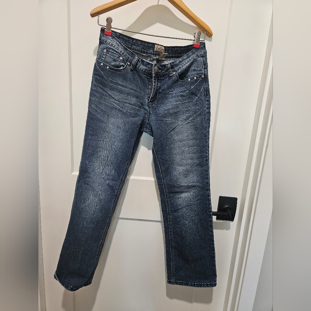 Blue straight leg jeans